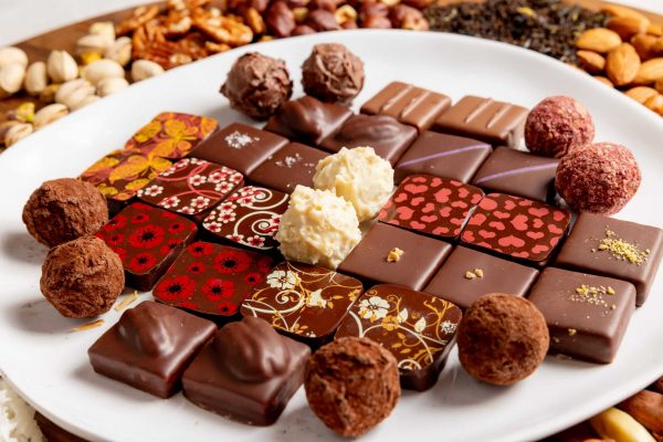 Squared pralines and truffles